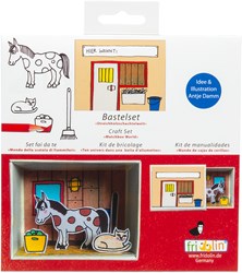Fridolin matchbox craft set horse stable 6.6x2.8x5.2 cm creative toy