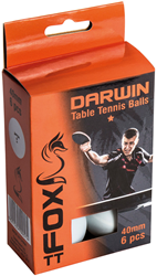 Fox TT table tennis balls Darwin 1 Star 40 mm white 6 pack