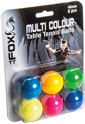 Fox TT table tennis balls set - colourful 40mm balls - 6 pieces