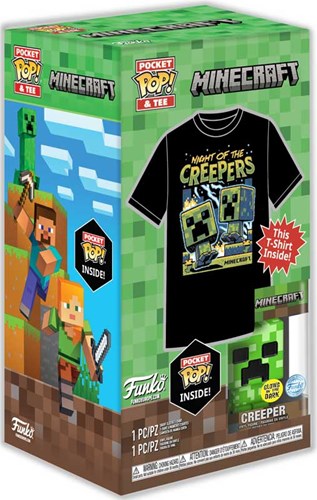 Funko Minecraft Creeper - Pocket Pop! & T-shirt Collector's Set
