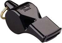 Fox 40 whistle black with strap - referee whistle sports accessory