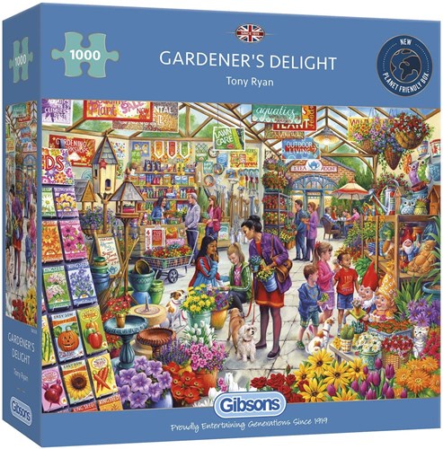 Gibsons jigsaw puzzle Gardener's Delight - 1000 piece garden fun-2