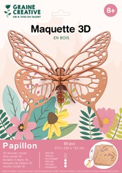 Graine Creative 3D wooden model butterfly craft set - creative toy