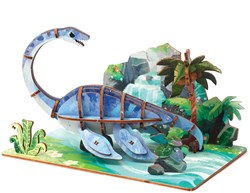 Graine Creative 3D puzzle toy Plesiosaurus multicolor cardboard