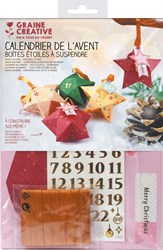 Graine Creative advent calendar stars DIY set with stickers and ribbon