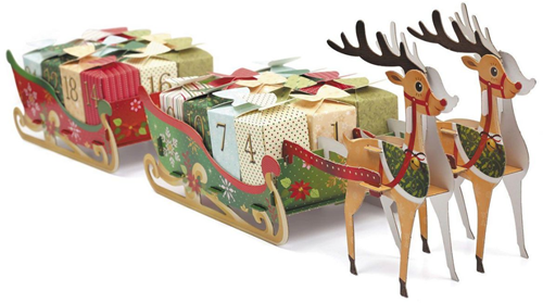 Graine Creative advent calendar sleigh 55 cm Christmas craft set