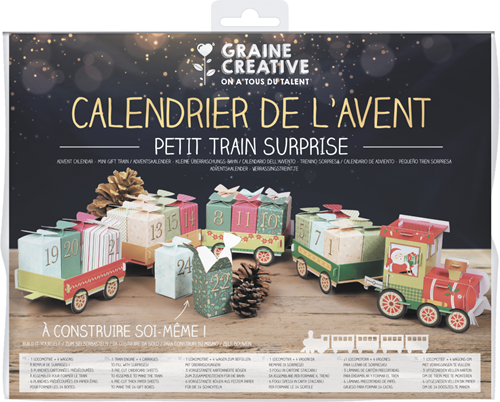 Graine Creative advent calendar train cardboard 11x75 cm Christmas DIY