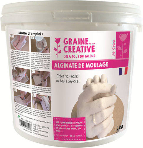 Graine Creative alginate powder 1.5 kg for body casting and plaster molds