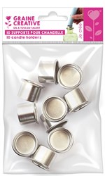 Graine Creative aluminium candle holders 22 mm set of 10 multicolor
