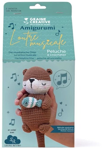 Graine Creative Amigurumi crochet kit musical otter DIY plush toy