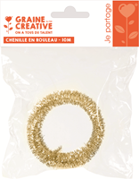 Graine Creative chenille wire craft material gold 10 meters on roll