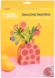 Graine Creative diamond painting flower vase set red 19.5x24.5x5cm