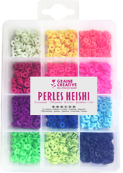 Graine Creative beads set Heishi 6 mm neon 1750 pieces jewelry making
