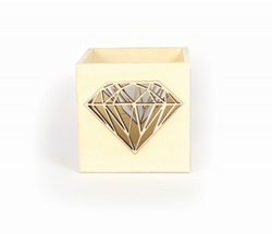 Graine Creative wooden tealight holder diamond decoration 10x10x10 cm