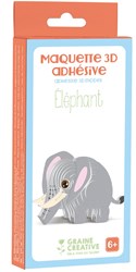Graine Creative 3D wooden elephant model - educational cardboard toy