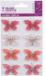 Graine Creative 3D stickers craft butterflies 25 mm 8 pieces decoration