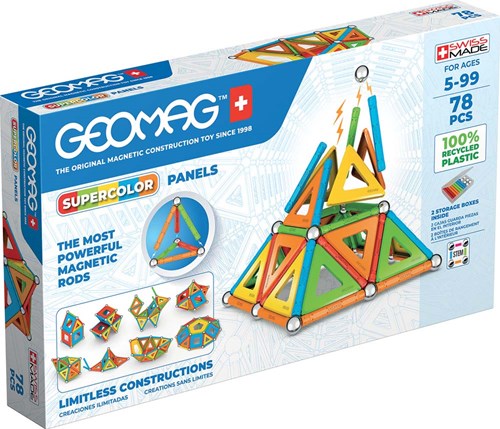 Geomag magnetic construction toy Supercolor Panels recycled 78 pieces