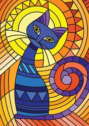 Yazz Geometric Cat - 1000 Teile