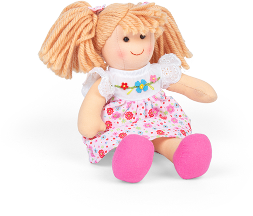 BigJigs Georgia Doll - soft rag doll 28cm - removable clothes-2