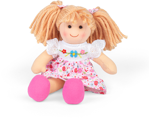 BigJigs Georgia Doll - soft rag doll 28cm - removable clothes-3