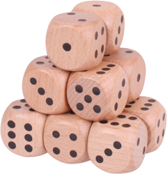 BigJigs giant wooden dice - set of 12 natural large dice