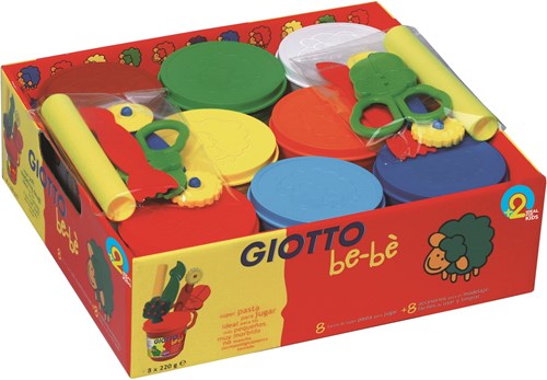 Giotto Be-Bè modelleerklei Schoolbox incl. accessoires - 8 x 220 gramGiotto