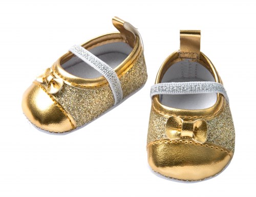 Heless doll ballerinas gold glitter 30-34 cm doll shoes-3