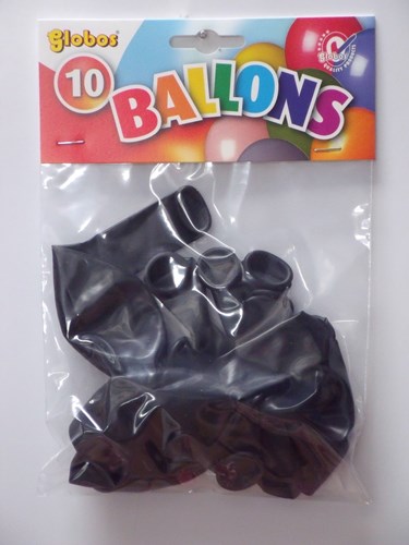 Globos 10 Black balloons in a bag