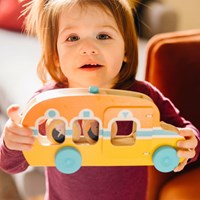 Melissa & Doug wooden bus toddler toy - developmental toy FSC-2