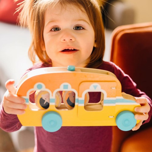 Melissa & Doug wooden bus toddler toy - developmental toy FSC-2