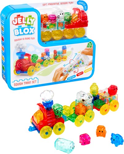 Goliath Jelly Blox soft train building blocks set - sensory toy