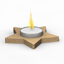 Gomille wooden tealight holder star 13x9 cm for decorating
