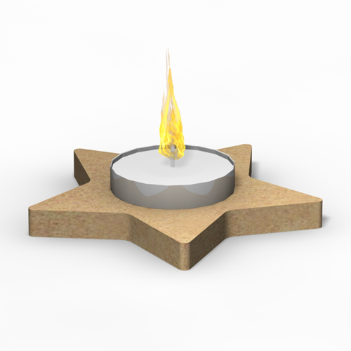 Gomille wooden tealight holder star 13x9 cm for decorating