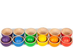 Grapat wooden toy bowls & balls set - educational play