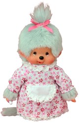 Monchhichi plush grandmother doll grey plush 20 cm original