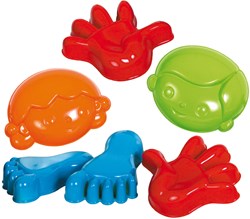 Gowi sand moulds toy set - colourful beach shapes for children