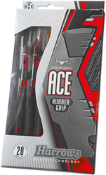 Harrows steel tip darts Ace rubber grip brass 24g black red