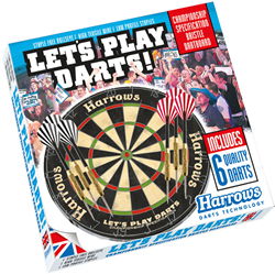 Harrows dartboard bristle board game - includes 6 darts - dart game