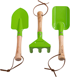 BigJigs garden tools wood-steel - 3-piece kids toy set