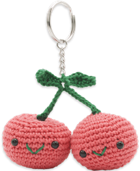 Hardicraft crochet kit bag charm cherries 8 cm - DIY keychain
