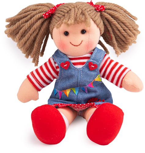 BigJigs doll Hattie - soft fabric baby doll 25cm for kids-2