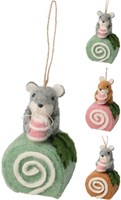 Home & Styling hanging decoration felt mouse cake 12cm colorful toy