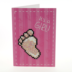 Wizardi Diamond Painting greeting card girl with envelope