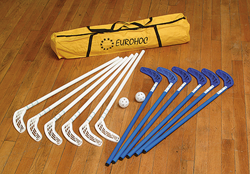 Eurohoc hockey set club 90 cm white blue - complete play set for kids