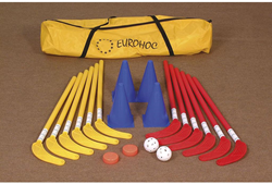 Eurohoc junior hockey set - complete play set for kids - 75 cm sticks