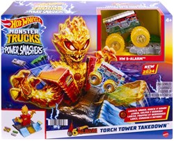 Hot Wheels Monster Trucks Power Smashers 5 Alarm Tower Playset