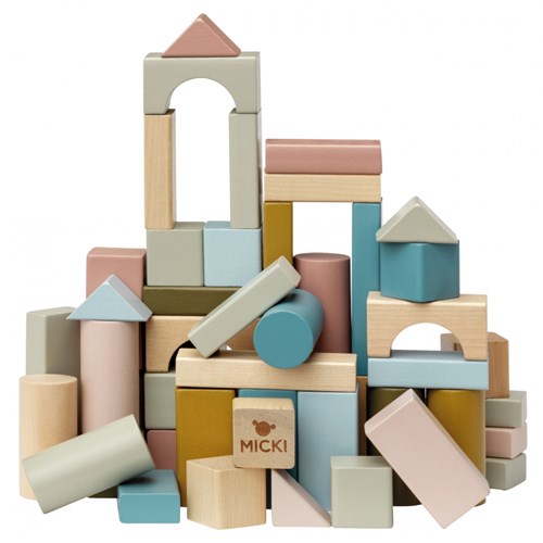 Micki wooden building blocks toy - 60 pieces - educational toy