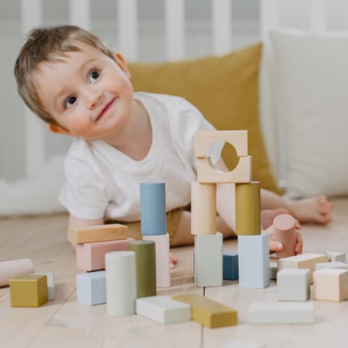 Micki wooden building blocks toy - 60 pieces - educational toy-3
