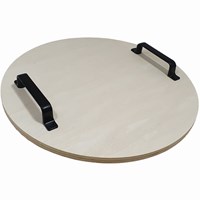 Hobbygroep wooden tray with metal handle round 34 cm creative