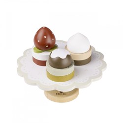 Micki wooden toy cake stand with pastries - educational toy